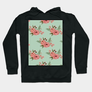 Diseño floral en verde Hoodie